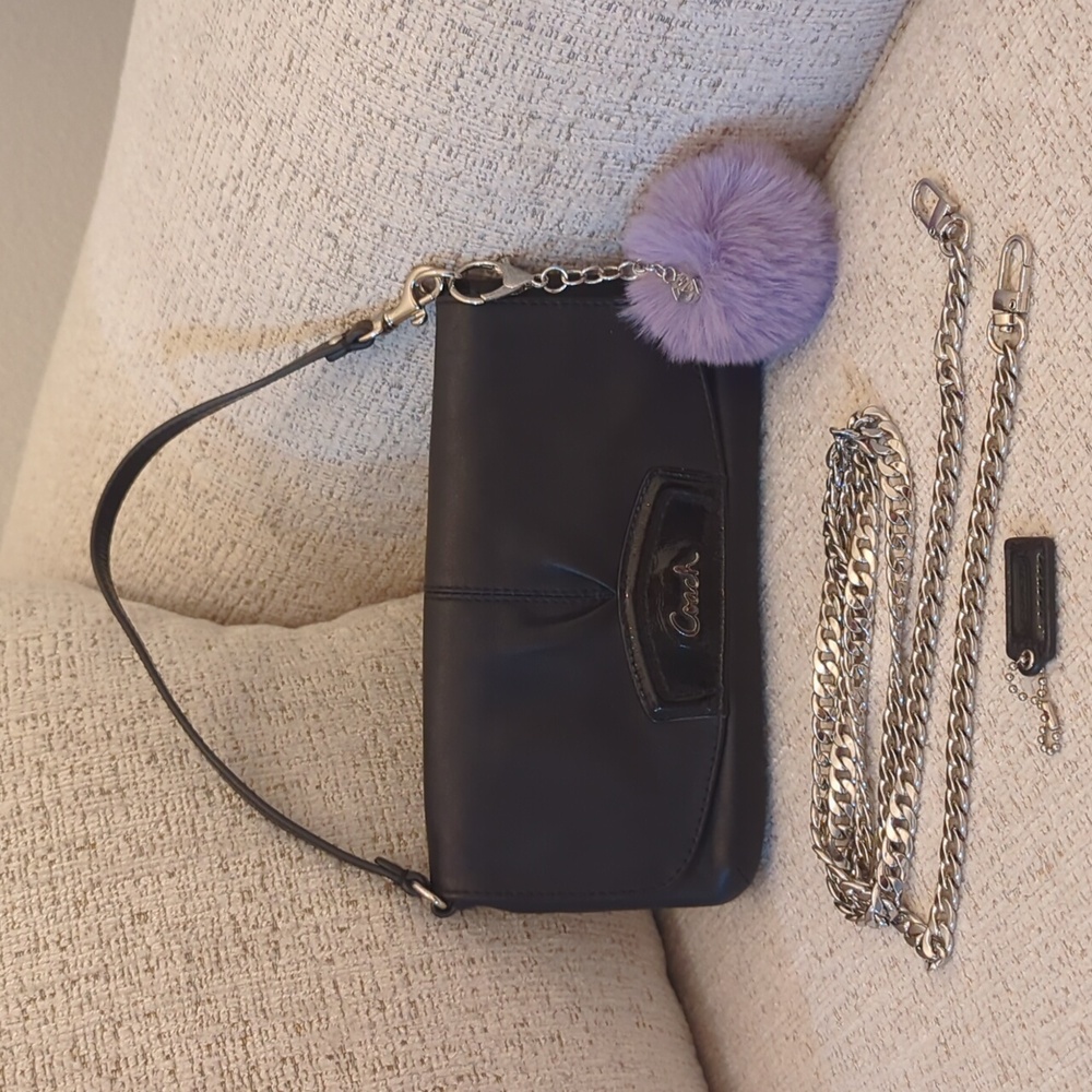 Coach Wallet On Chain Black Bag with accessories